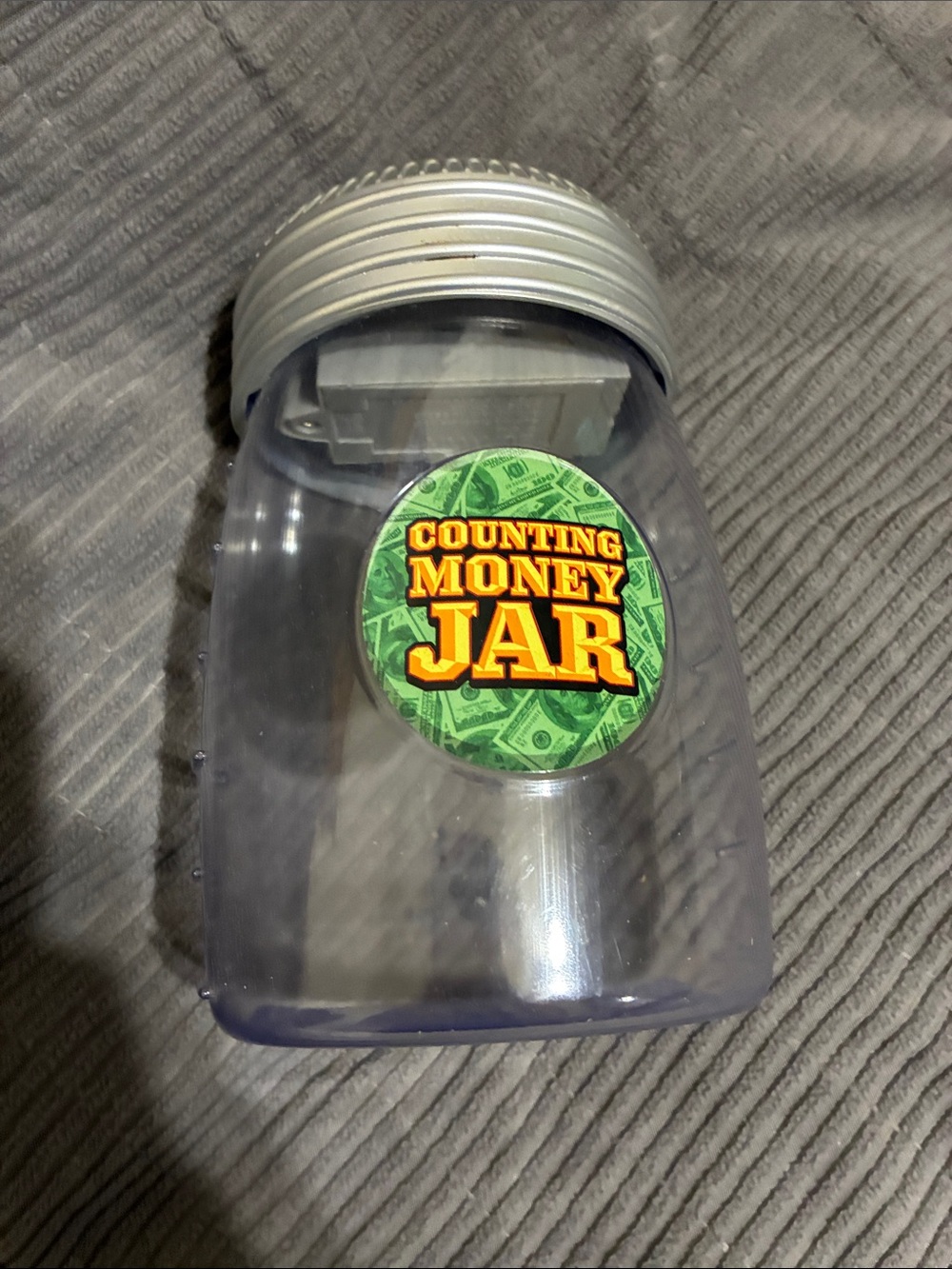 Counting Money Jar - Clear Plastic Savings Bank